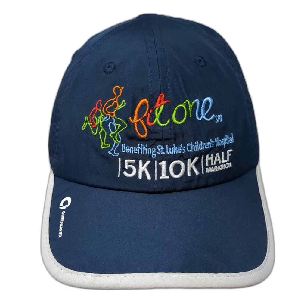 Greenlayer Baseball Cap Blue White OS Fitone 5K 10K Half Marathon Running Hat